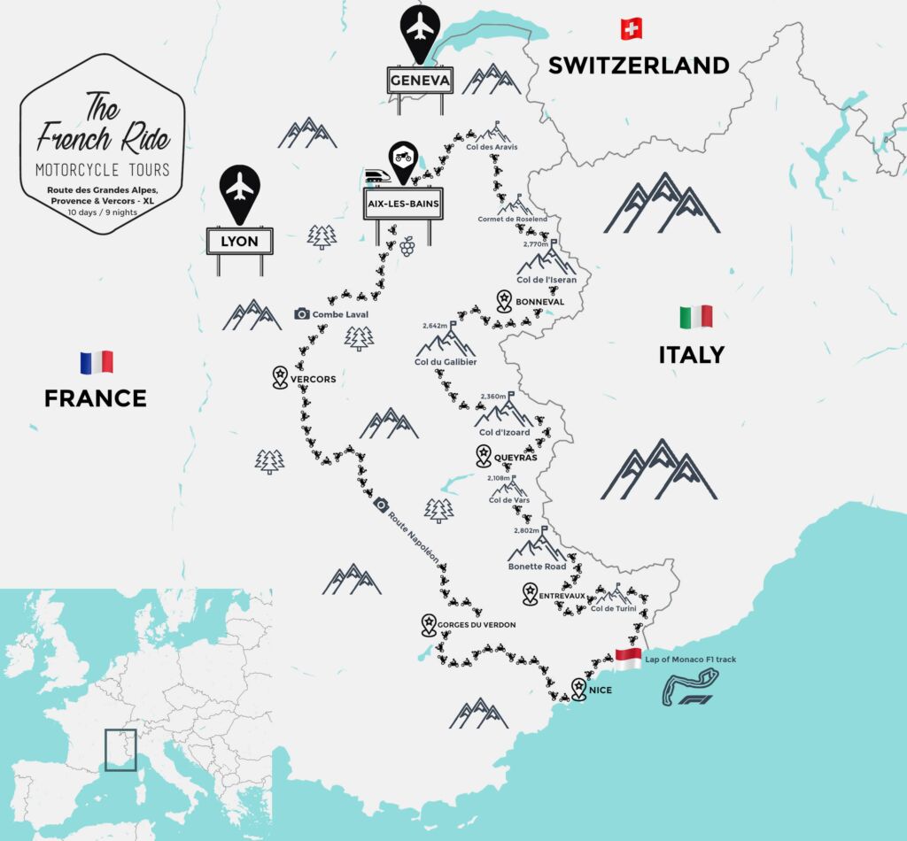 best motorcycling roads of the french alps